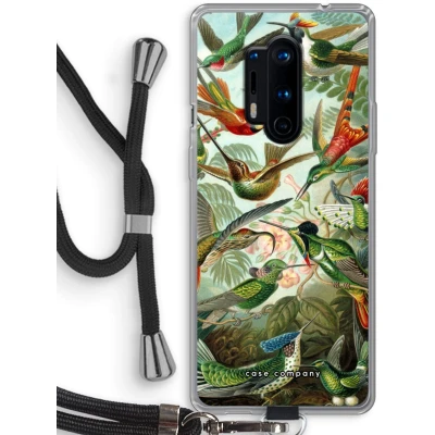 Afbeelding van Case Company® hoesje met Koord geschikt voor OnePlus 8 Pro Haeckel Trochilidae Telefoonhoesje Zwart Bescherming aan alle Kanten en Over de Schermrand