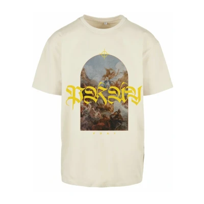 Afbeelding van Upscale by Mister Tee PRAY Painting Tshirt print, Maat: XL, Sand