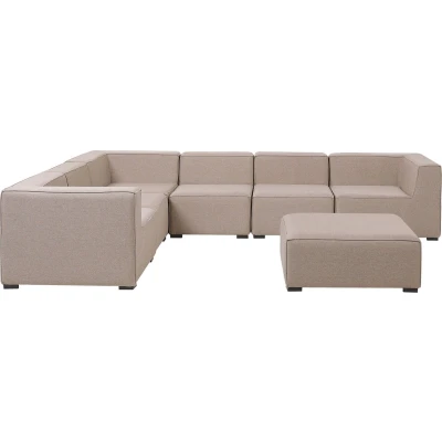Afbeelding van Beliani AREZZO Loungeset voor 7 Rechtszijdig Beige Polyester