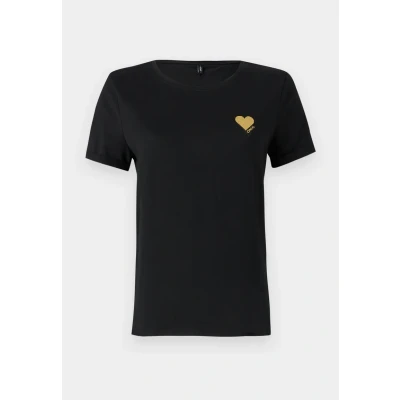 Afbeelding van ONLY Onlkita LIFE LOGO TOP NOOS Tshirt basic, Dames, Maat: XS, Black