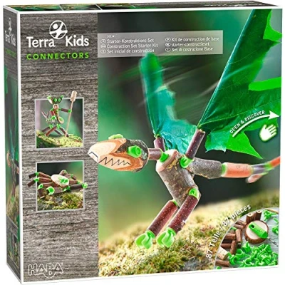 Afbeelding van HABA 305341 Terra Kids Connectors Bouwset Starter Kit 87 delige set met kunststof connectoren, kurk en handboor leeftijden 8+