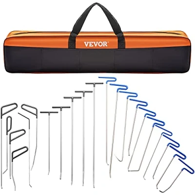 Image de VEVOR extracteur de bosses en acier inoxydable, Kits réparation sans peinture, élimination la grêle, 21 pièces