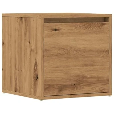 Afbeelding van vidaXL Opbergbox met lade 40,5x40x40 cm bewerkt hout artisanaal eiken
