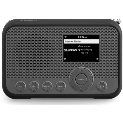 Afbeelding van Sangean WFR 39 Zakradio met internetradio Internet, DAB, VHF (FM) Internetradio, FM, WiFi Spotify, Wekfunctie, Oplaadbaar Grijs, Zwart