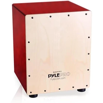 Afbeelding van Pyle Jam Cajon, Houten Handdrum Percussie Beat Box met Interne Diepe Bas, Compact en Draagbaar Cajon Drum, Voor Kinderen, Tieners Volwassenen