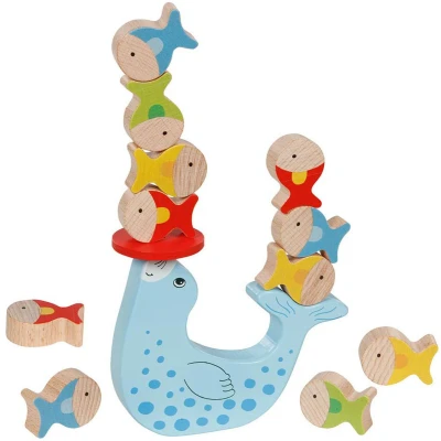 Afbeelding van Goki Houten Balansspel Zeehonden, 15dlg.
