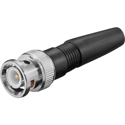 Afbeelding van Goobay BNC Krimp Plug met plastic kap (m) soldeerpinnen 50 Ohm vergulde pin