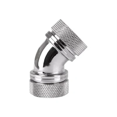 Image de Thermaltake Pacific G1/4 PETG Tube 45 Degree Dual Compression Raccord pour système de refroidissement par liquide chrome