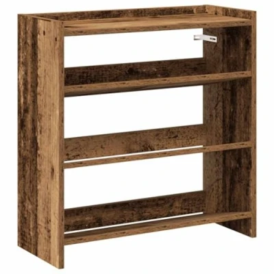 Afbeelding van Schoenenrek 60x25x62 cm bewerkt hout oud houtkleurig