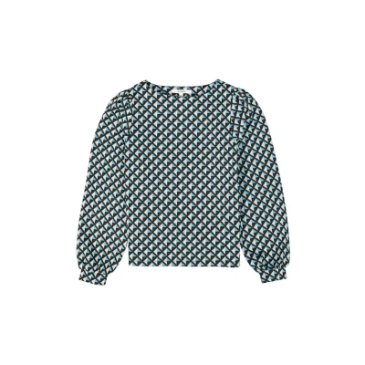 Afbeelding van GARCIA Blouse Allover Print Zwart dessin S