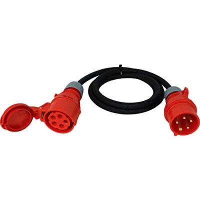 Afbeelding van NWP H07RN F CEE verlengkabel, 2 m, 400 V, 16 A, zwart, IP44, 5 x 2,5 mm², rubber, voor bouwplaats, industrie, buiten
