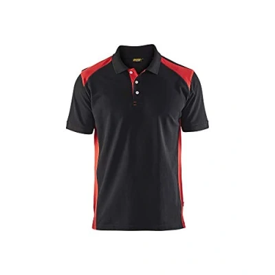 Afbeelding van Blaklader polo pique 3324 1050 zwart/rood mt XL