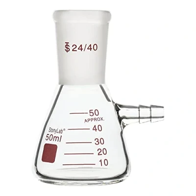 Afbeelding van stonylab Filterfles met standaard buitenafdichting 24/40, zware wand, borosilicaatglas, filterzuiger, bouten buisje, 50 ml