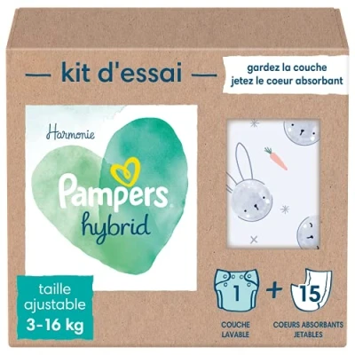 Afbeelding van Pampers Harmonie Hybrid starterspakket 1 wasbare luiers + 15 wegwerpbare toplagen