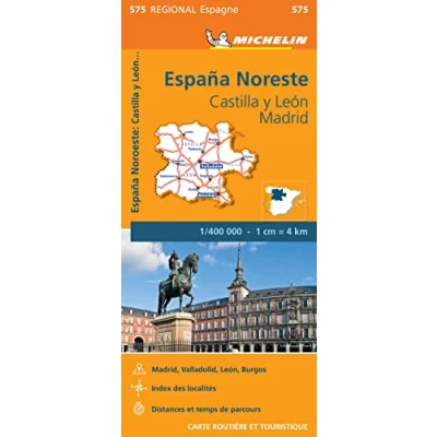 Afbeelding van Michelin 575 Noordwest Spanje Castilla Y León Madrid Wegenkaart Kleurloos Reisboeken &amp; Kaarten