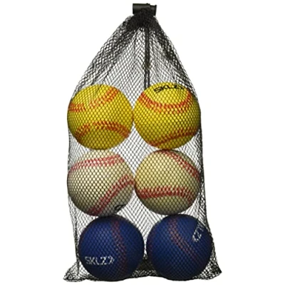 Afbeelding van SKLZ 6 stuks honkbalschuimballen in officiële grootte ter versterking van de armen, wit/blauw/rood