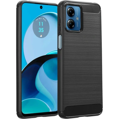 Afbeelding van imoshion Hoesje Geschikt voor Motorola Moto G14 Siliconen Brushed Backcover Zwart