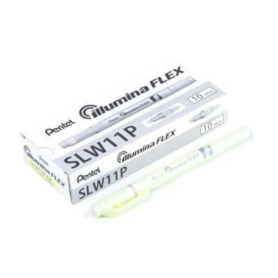 Afbeelding van Pentel illumina Flex SLW11P markeerstift met 2 punten, pastelkleuren, geel, 10 stuks