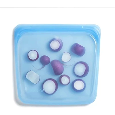 Afbeelding van Stasher Sandwichzak (topaas) Herbruikbare diepvrieszakken voor reizen en voedselopslag Siliconen plastic voedselzakken 21 cm x 20,3 1,3 / 440 ml