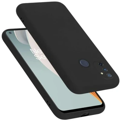 Afbeelding van Cadorabo Hoesje geschikt voor OnePlus Nord N100 in LIQUID ZWART Beschermhoes gemaakt van flexibel TPU silicone Case Cover