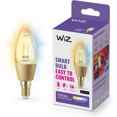 Afbeelding van WiZ Filament Kaarslamp Slimme LED Verlichting Warm tot Koelwit licht E14 25W Amber WiFi