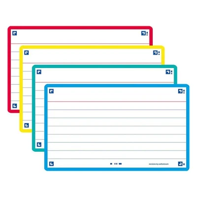 Image de Oxford fiches bristol lignées A7 (80 pièces) assortiment