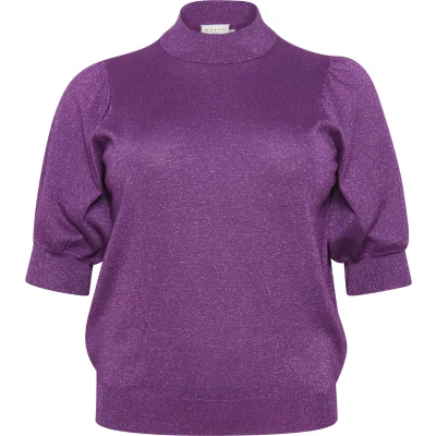 Afbeelding van Kaffe Curve Regitta Tshirt basic, Dames, Maat: 50/52, Gloxinia
