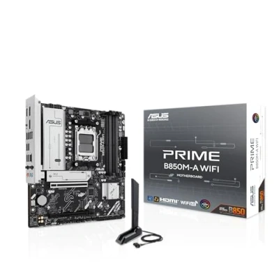 Image de ASUS PRIME B850M A WIFI carte mère micro ATX Socket AM5 AMD B850 Chipset USB 3.2 Gen 2, 1, C 1 Wi Fi 6E, Bluetooth, 2.5 Gigabit LAN graphique embarquée (unité centrale requise) audio HD (8 canaux)