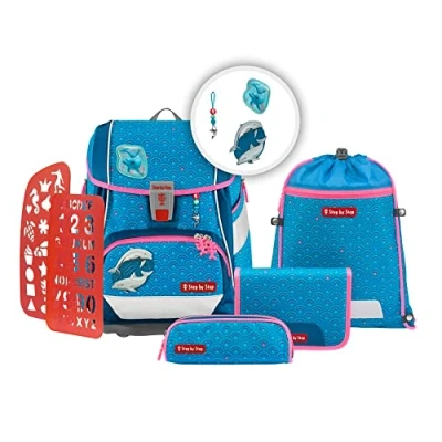 Afbeelding van Step by 2 IN 1 PLUS Pegasus Emily Schooltas set voor kinderen, Maat: One Size, Dolphin pippa