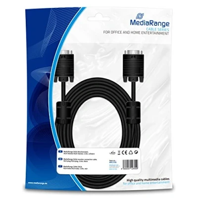 Afbeelding van MediaRange SVGA monitor connection cable, VGA/VGA, 5.0m, black