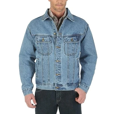 Afbeelding van Wrangler Robuust, ongevoerd jeansjack voor heren (1 stuk), Donkerblauw