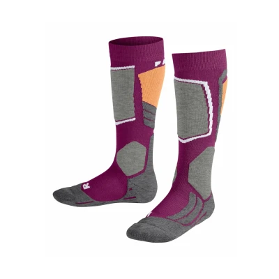 Afbeelding van Falke SK2 Intermediate Skiing Mediumstrong Cushioned Kniekousen Radiant orchid voor kinderen, Maat: 31/34,