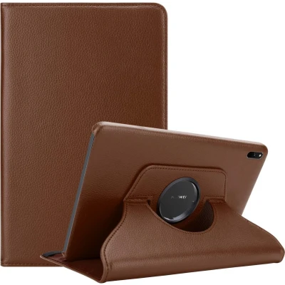 Afbeelding van Cadorabo Tablet Hoesje geschikt voor Huawei MatePad 11 (10.95 inch) in PADDESTOEL BRUIN Beschermhoes ZONDER auto Wake Up, met stand functie en elastische band sluiting Book Case Cover Etui