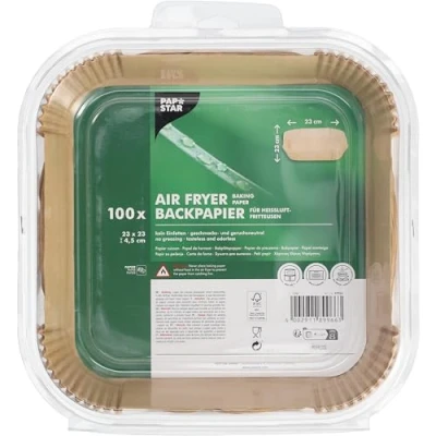 Afbeelding van PAPSTAR, 100 vellen bakpapier 23 cm x 4,5 bruin voor heteluchtfriteuse