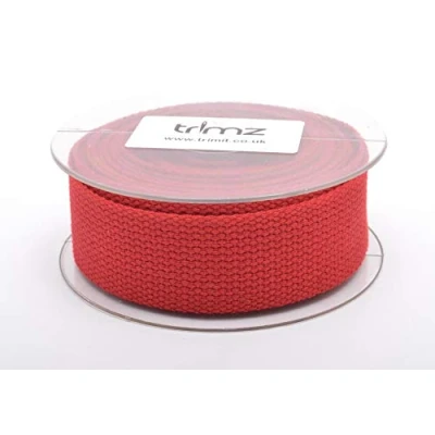 Afbeelding van Trimz Zeer sterke katoenen band, donkerrood, 5 m x 30 mm