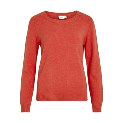 Image de Viril Noos Haut tricoté à col rond L/S, Rouge aurore, L