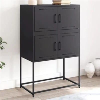 Afbeelding van Dressoir 68,5x38,5x107 cm staal zwart