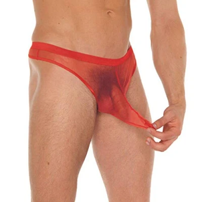 Afbeelding van Amorable by Rimba Erotische String Transparante Heren Slip Met Penis Slurf Rood One Size Polyamide