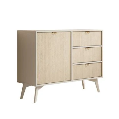 Afbeelding van Meubella Dressoir Essence Beige Licht eiken 106 cm