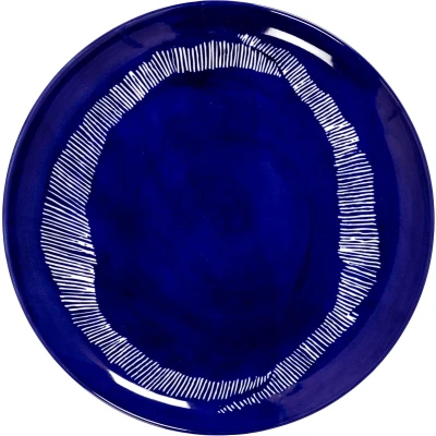 Afbeelding van Serax FEAST Lapis Lazuli Swirl Stripes L Dinerbord 26,5 Cm Donkerblauw