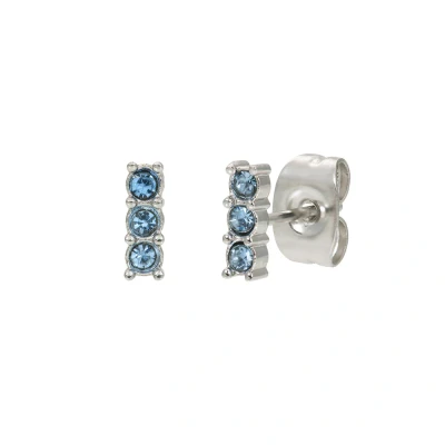 Afbeelding van Triple Stone iXXXi Ear Studs Silver/Blue