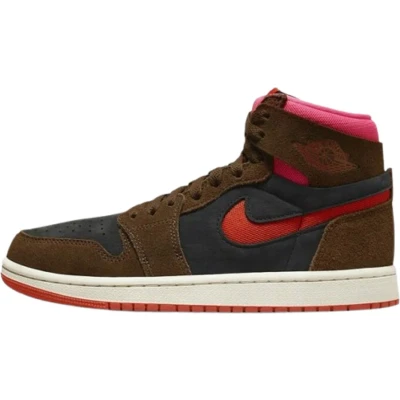 Afbeelding van Jordan AIR 1 CMFT 2 Sneakers hoog, Dames, Maat: 36.5, Cacao wow/picante red/black/hyper pink/sail Leer en textiel