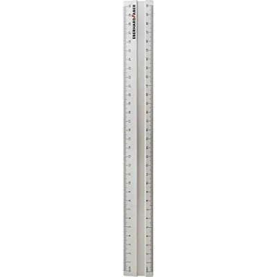 Afbeelding van Eberhard Faber 570009 liniaal van aluminium, lengte ca. 30 cm, met millimeter en centimeterschaal, antislip, voor school, kantoor vrije tijd