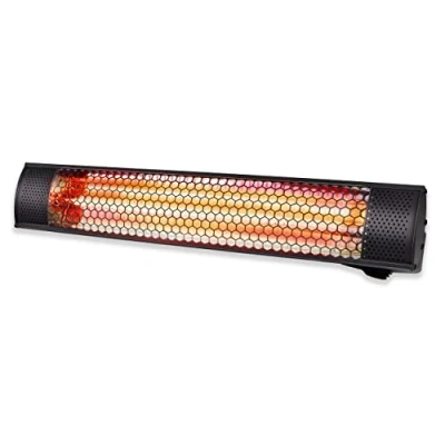 Image de Chauffage Infrarouge Alpina Radiateur Terrasse 2000W Intérieur et Extérieur Rayonnant Câble Electrique Noir