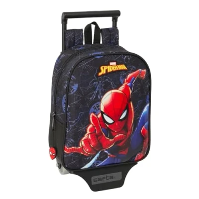 Afbeelding van Schoolrugzak met Wielen Spider Man Attack Zwart 22 x 27 10 cm