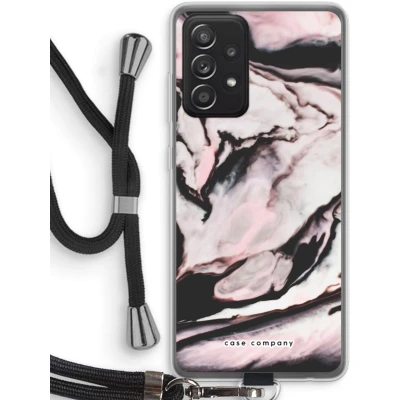 Afbeelding van Case Company® hoesje met Koord geschikt voor Samsung Galaxy A52s 5G Roze stroom Telefoonhoesje Zwart Bescherming aan alle Kanten en Over de Schermrand