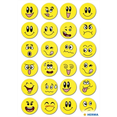 Afbeelding van Etiket HERMA 3657 smiley met wiebeleffect Blister a 1 vel 10 stuks