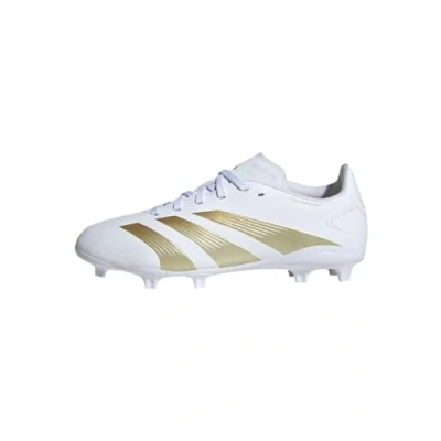 Afbeelding van adidas Performance Predator League Laceless FIRM Ground Voetbalschoenen met kunststof noppen, Heren, Maat: 46 2/3, Footwear white/gold metallic