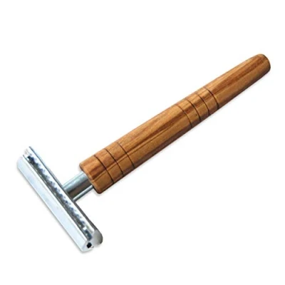 Afbeelding van D.O.M. Klassiek Safety Scheermes met Olijfhouten Handvat &quot;Makalu&quot; Luxe, Duurzaam en Handgemaakt