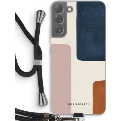 Afbeelding van Case Company® hoesje met Koord geschikt voor Samsung Galaxy S22 Plus Geo #5 Telefoonhoesje Zwart Bescherming aan alle Kanten en Over de Schermrand